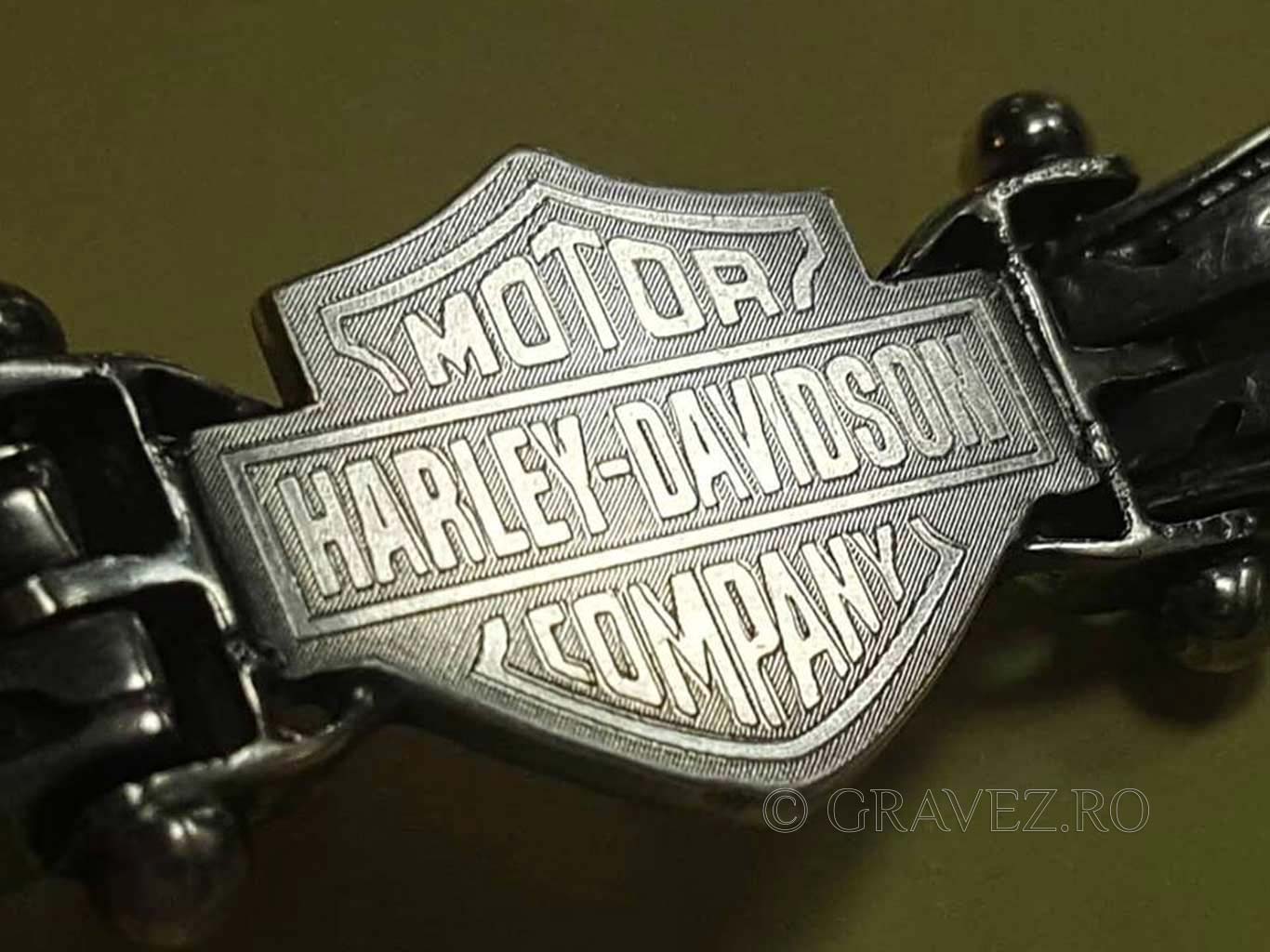 Gravura pe bratara de argint Harley Davidson